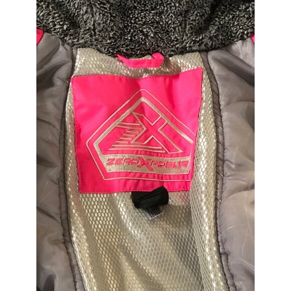 Winter Coat Girls 5  6 ZeroXposur Jacket Hood Gray Pink Zip Pockets - Picture 6 of 15